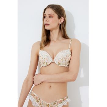 Sutien cu sustinere metalica - burete si imprimeu floral