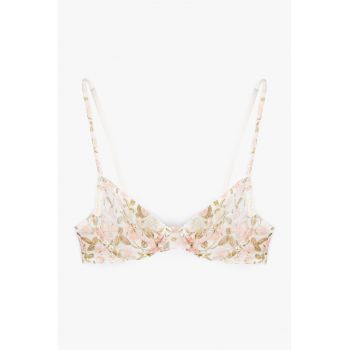 Sutien cu sustinere metalica si model floral
