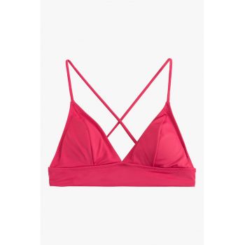 Sutien de baie cu cupe triunghiulare si model uni