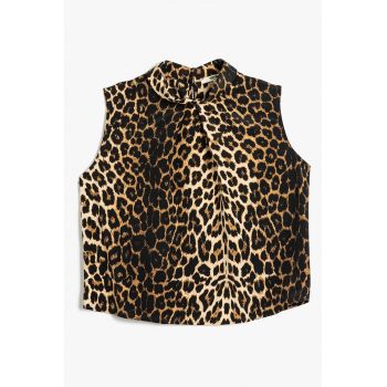 Top crop cu animal print
