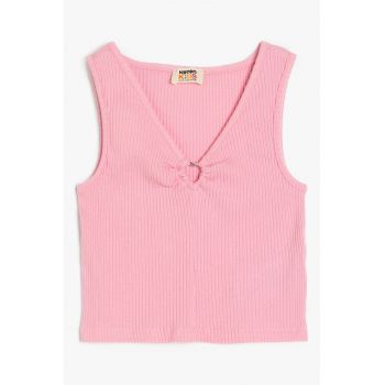 Top crop cu decolteu in V
