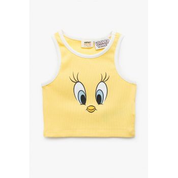 Top crop cu imprimeu desene animate