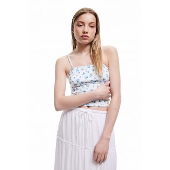 Top crop cu model floral