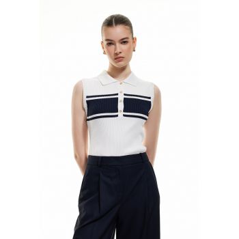 Top polo cu model colorblock
