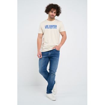 Tricou cu decolteu la baza gatului si imprimeu logo