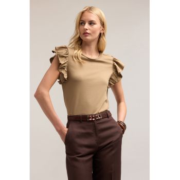 Tricou cu maneci cu volane