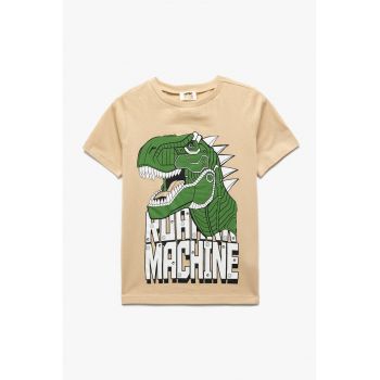 Tricou de bumbac cu imprimeu dinozaur