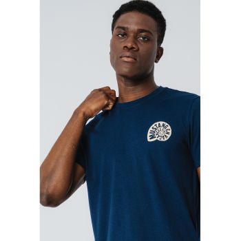 Tricou din bumbac cu decolteu la baza gatului