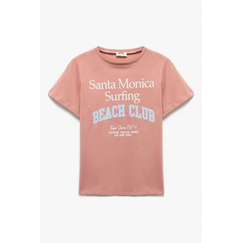 Tricou din bumbac cu imprimeu text