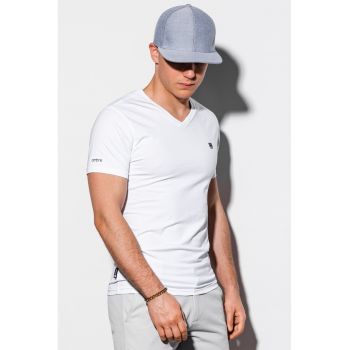 Tricou slim fit cu decolteu in V