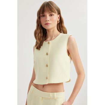 Vesta crop cu nasturi