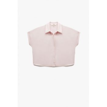 Camasa crop de satin