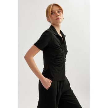 Camasa slim-fit cu model uni