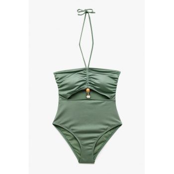 Costum de baie intreg cu burete - Verde spranghel -