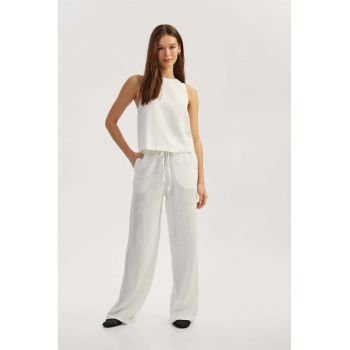 Pantaloni din bumbac cu snur