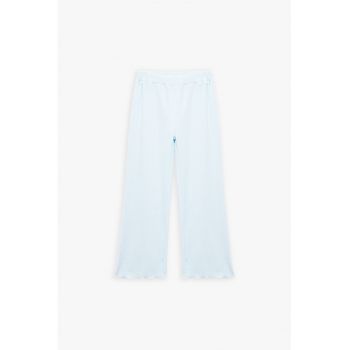 Pantaloni relaxed fit cu terminatii valurite