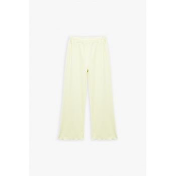 Pantaloni relaxed fit cu terminatii valurite