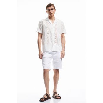 Pantaloni scurti uni din amestec de bumbac