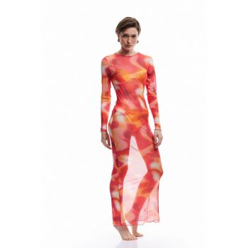 Rochie maxi cu aspect transparent