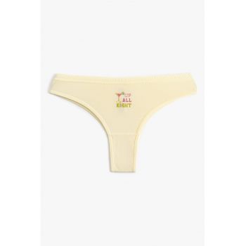 Slip brazilian cu imprimeu text