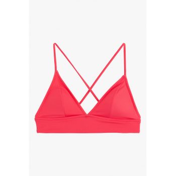 Sutien de baie cu cupe triunghiulare si model uni
