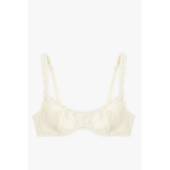 Sutien de bumbac fara sustinere metalica - cu aspect tricotat