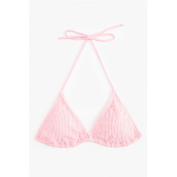 Sutien halter de baie cu cupe triunghiulare
