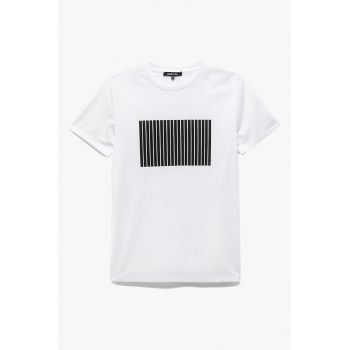 Tricou cu decolteu rotund si dungi
