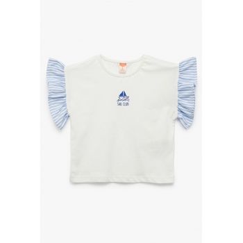 Tricou cu maneci cu volane