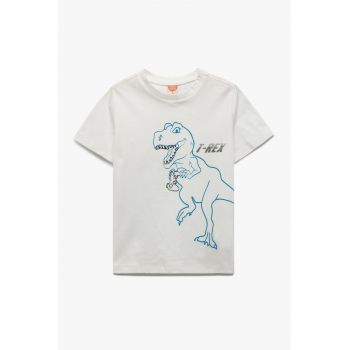 Tricou de bumbac cu imprimeu dinozaur