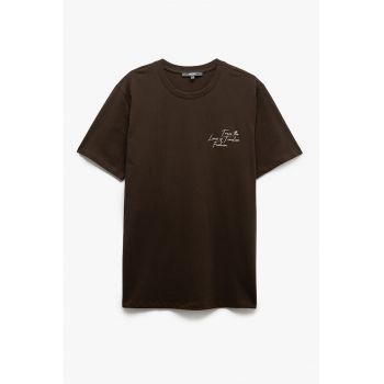 Tricou de bumbac cu imprimeu pe piept