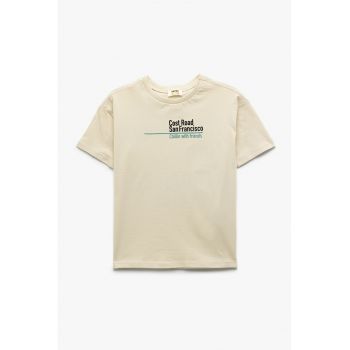 Tricou de bumbac cu imprimeu text