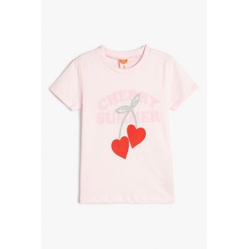 Tricou din bumbac cu model cirese
