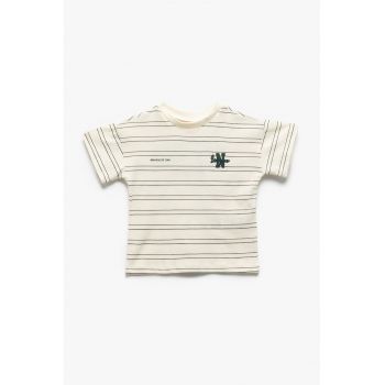 Tricou din bumbac cu model in dungi
