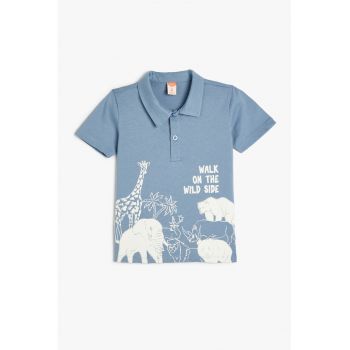 Tricou polo cu model animale