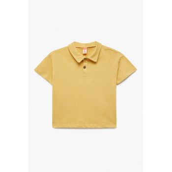 Tricou polo uni de bumbac