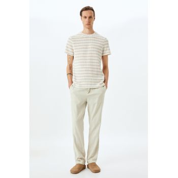 Tricou texturat cu dungi