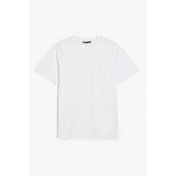 Tricou uni cu buzunar pe piept