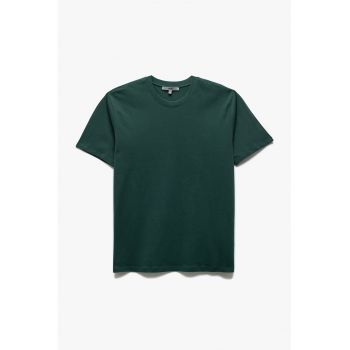 Tricou uni cu decolteu la baza gatului