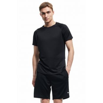 Tricou uni cu decolteu la baza gatului si maneci raglan