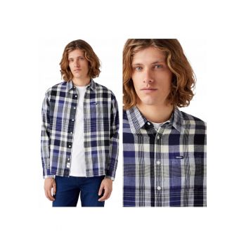 Camasa Barbati -  1 Pkt Shirt - Regular Fit - Nasturi - 1 Buzunar - 100% Bumbac - Confortabila - Eleganta - Ideala Pentru Zi Cu Zi - Marimea 4XL - Violet
