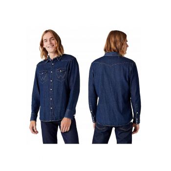 Camasa Barbati -  27mw - Regular Fit - Cu Nasturi - 2 Buzunare - 100% Bumbac - Confortabila - Eleganta - Ideala Pentru Zi Cu Zi - Marimea XL - Albastru
