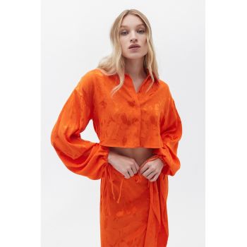 Camasa crop cu maneci cazute