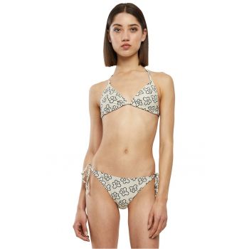 Costum de baie triunghiular cu model floral