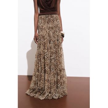 Fusta maxi cu model animal print