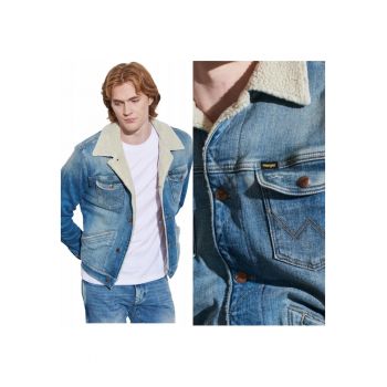 Jacheta Barbati -  124mj Sherpa - Regular Fit - Cu Nasturi - 95% Bumbac - 4% Elastomultiester - 1% Elastan - Calduroasa - Material Durabil - Ideal Pentru Zile Mai Racoroase - Marimea M - Albastru