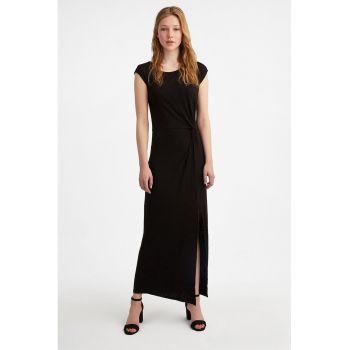 Rochie maxi cu slit lateral si fronseuri