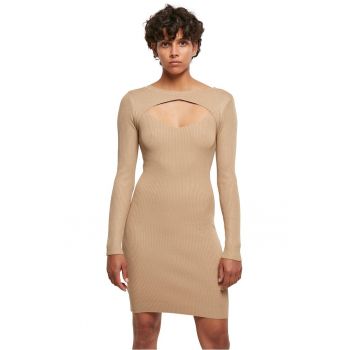 Rochie striata cu decupaj frontal
