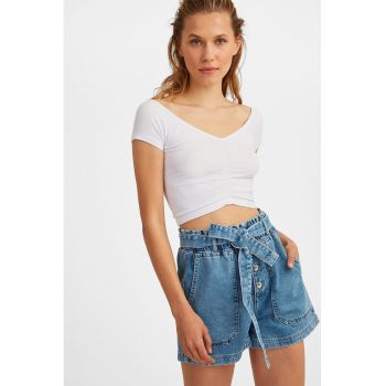 Tricou crop din amestec de modal