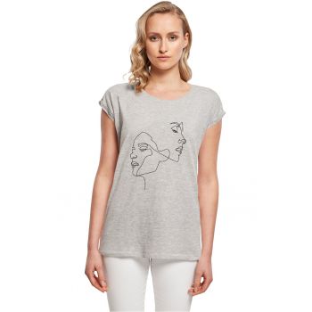 Tricou cu maneci rulate si imprimeu grafic